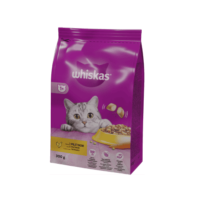 Храна Whiskas с пилешко и зеленч. 300гр. 
