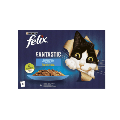 Храна за котки Felix сьомга и писия 4х85гр