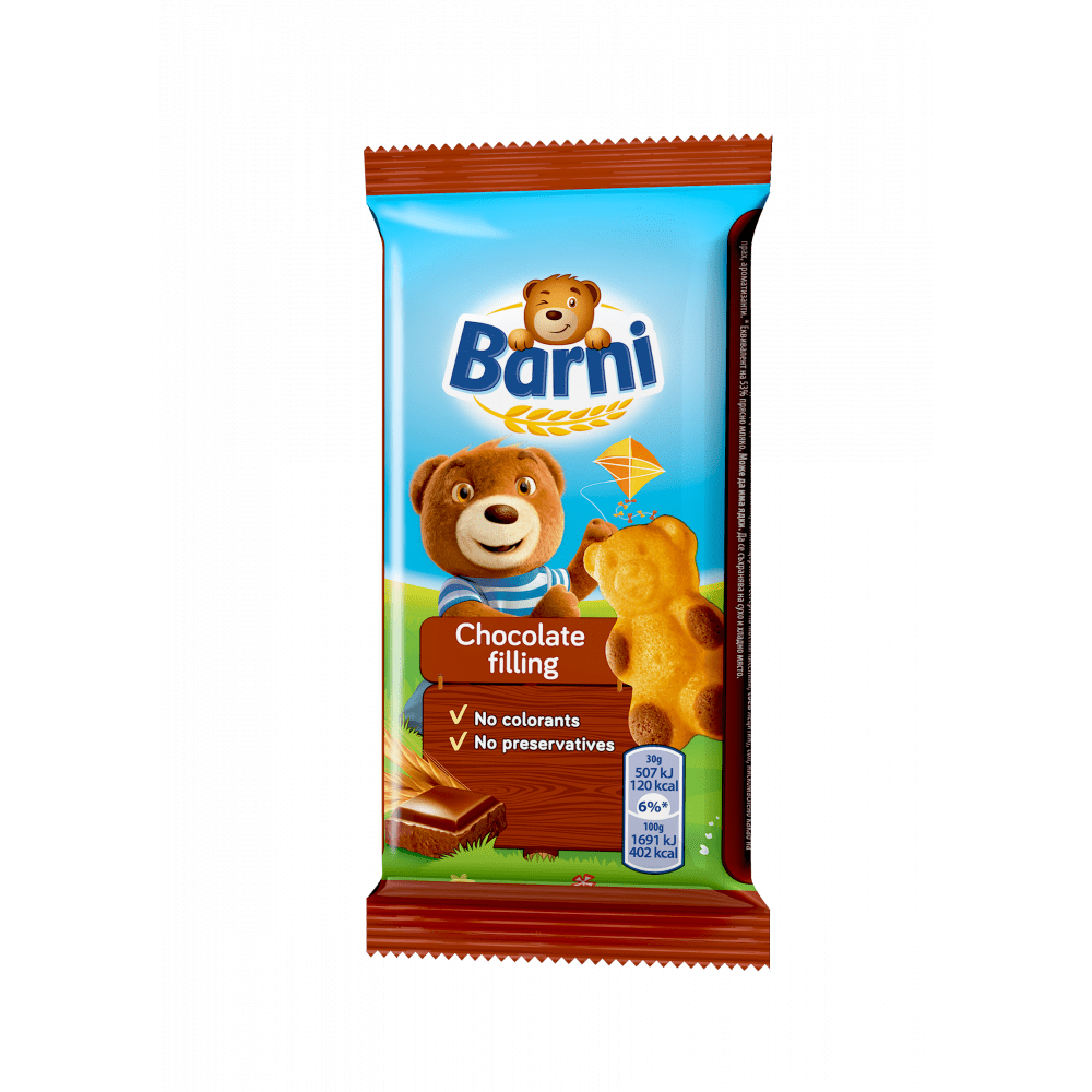 Кекс Barni с Шоколадов пълнеж 30гр