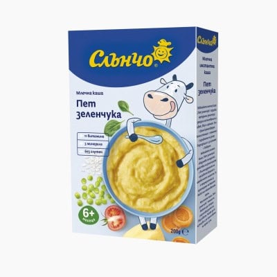 Каша мл. Слънчо пет зеленчука 200гр