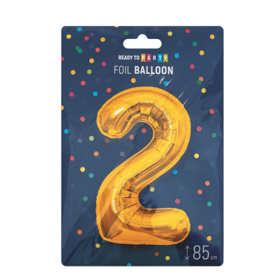 Фолиев балон цифра 2 злато 85см