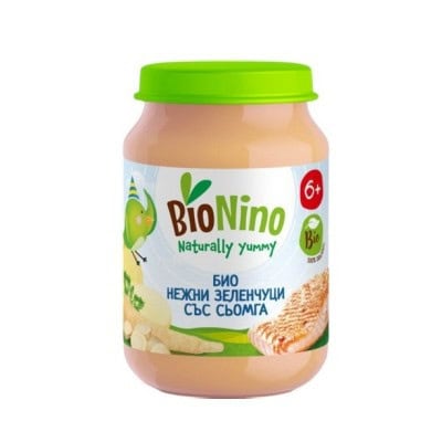  Био пюре Bionino зеленч./сьомга 6+м190гр 