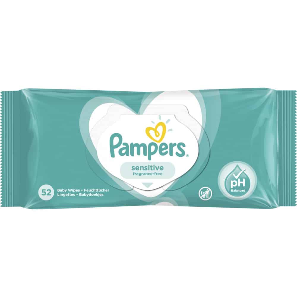 Влажни кърпи Pampers Sensitive 52 бр