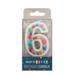 Свещ за рожден ден-6-двулицева-7.6см-1бр