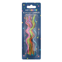 Свещи за рожден ден-спирали-12см-12бр