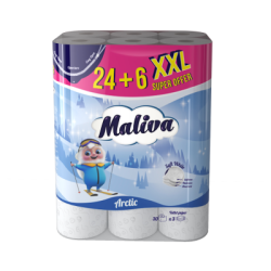 Тоалетна хартия Maliva Arctic 3пл/24+6бр