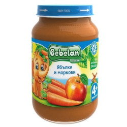 Пюре Bebelan Ябълки и Моркови 4м 190гр