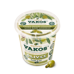 Маслини Vakos зелини с краставичка 200гр