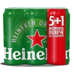 Бира Хайнекен кен 0.5л 5+1