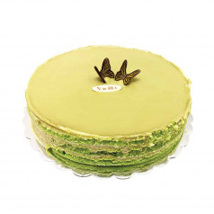 Тортичка Зелено кадифе с шам фъстък и червени боровинки Vanilla 16 парчета