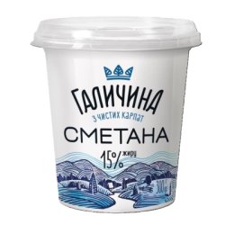 Сметана заквасена 15% 300гр