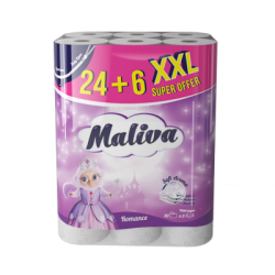 Тоалетна хартия Maliva Romance 3пл/24+6бр