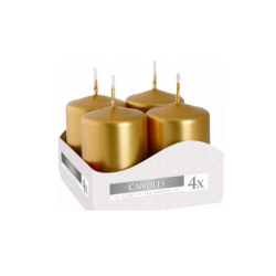 Свещи 4бр златист металик
