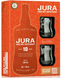 Уиски Jura 10г. Сингъл Малц 0.7л + 2 чаши