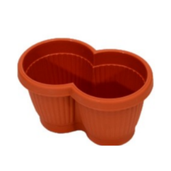 Саксия двойна бела 25х15х15см