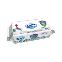 Влажни кърпи Lara антибактр.с капак 80бр 