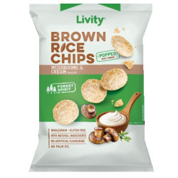 Чипс оризов ливити гъби/сметана 60гр