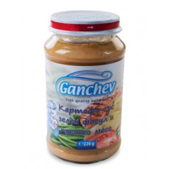 Пюре Ganchev Картофи със зелен фасул и пуешко месо 220гр