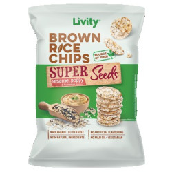 Чипс оризов ливити сусам/мак/хумус 60гр