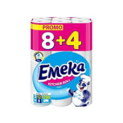 Кухненска хартия Emeka бяла 3пл./8+4бр