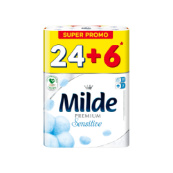 Тоалетна хартия Milde Sensitive  24+6 бр 