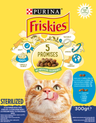 Храна Friskies стерилиз. сьомга/зел.300гр.