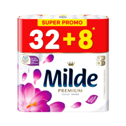 Тоалетна хартия Milde Premium по 32+8 броя