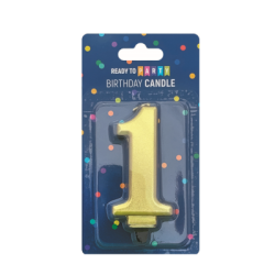 Свещ цифра 1 злато 8см 