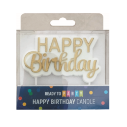 Свещ за рожден ден-зл.надпис-9х5.5см-1бр