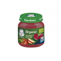 Пюре Gerber Organic ябълки и цвекло 125 гр