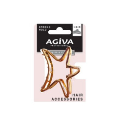 Шнола за коса Agiva Pro златна звезда 7cm