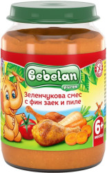 Пюре Bebelan Пилешко/Заек/Зеленч. 6м 190гр