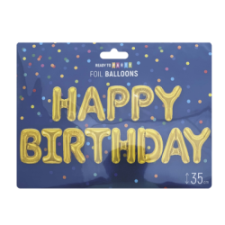 Фолиеви балони зл.букви Happy Birthday35см