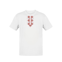 Бяла тениска с шевица на духа S