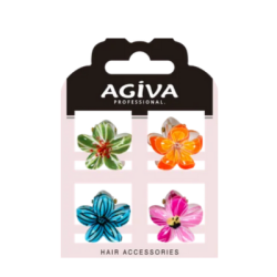 Шнола за коса agiva pro цвете 2.5см 4бр