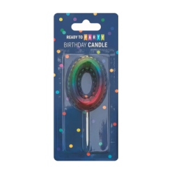 Свещ за рожден ден-0 -дъга-6см-1бр