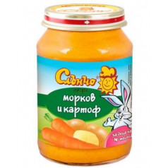 Зел.пюре Слънчо Моркови/картоф 4+  190 гр