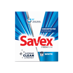 Прах Savex пауър 2в1 бяло пране 320гр/4пр