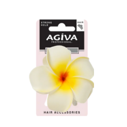 Шнола за коса текст.agiva pro б.цвете 8см