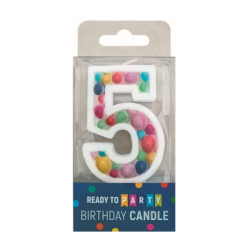 Свещ за рожден ден-5-двулицева-7.6см-1бр