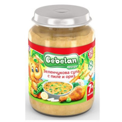 Пюре Bebelan Зелен. Супа Пилешко 6м+ 190гр