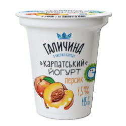 Йогурт карпатський 1.5% праскова 115гр