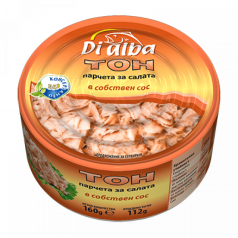 Риба тон Di Alba парченца в собствен сос 160 гр.