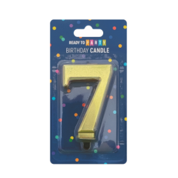 Свещ за рожден ден цифра 7 злато 8см 