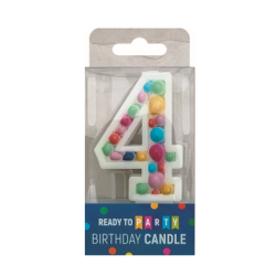 Свещ за рожден ден-4-двулицева-7.6см-1бр