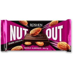 Тъмен ш-д Рошен Nut Out с цял бадем 90бр