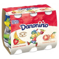 Danonino банан+ягода,праскова+кайсия 6х100