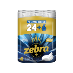 Тоал.хар. Zebra White без аромат 24+6 бр.