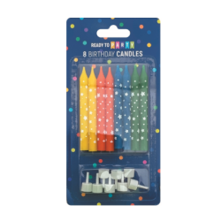 Свещи за рожден ден със звезди-8см-8бр