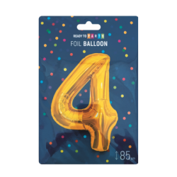 Фолиев балон цифра 4 злато 85см 